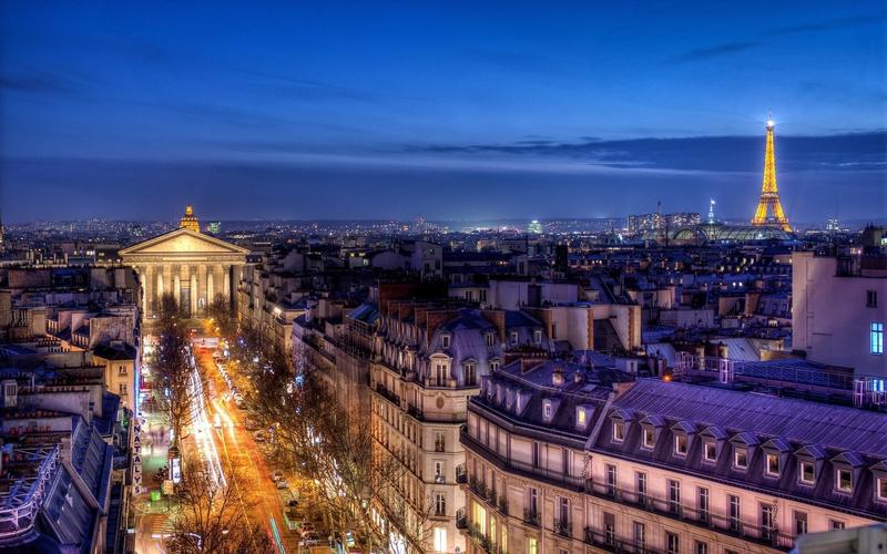 巴黎法国夜景壁纸1600x1200分辨率查看