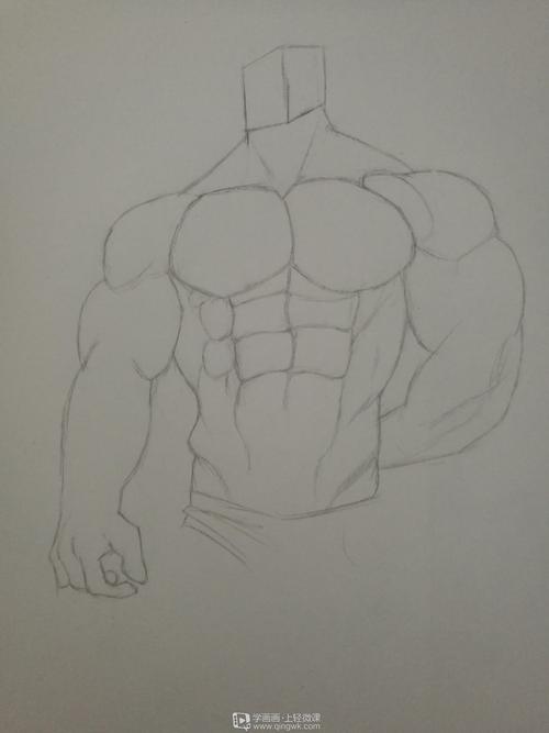 作业:如何学画手绘动漫人物之男性肌肉画法与训练技巧 - rh-14-215 芥