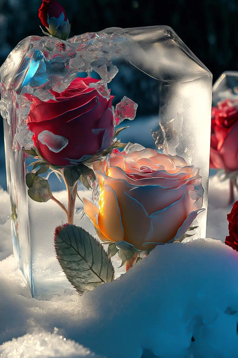 冰封的玫瑰浪漫至死不渝#今日分享 #唯美意境 #视觉震撼 - 抖音