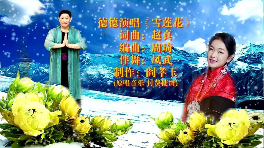 好听的藏族歌曲《雪莲花》,美女歌手德德演唱北京张凤武老师伴舞