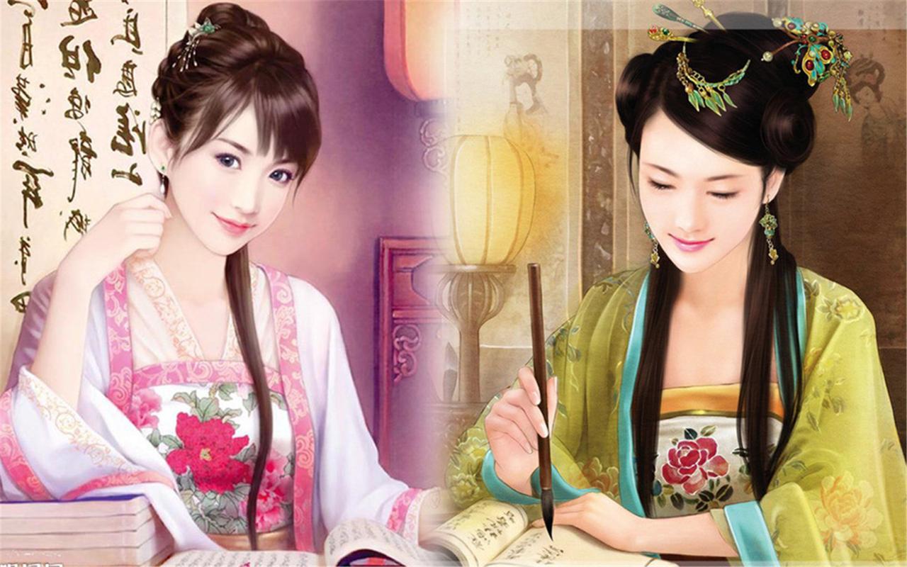 首页 桌面壁纸 卡通动漫 古典优雅中国风唯美古装美女高清手绘桌面