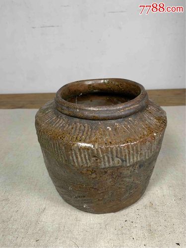 古董古玩收藏杂项清代紫砂罐酱釉罐老砂罐子茶叶罐