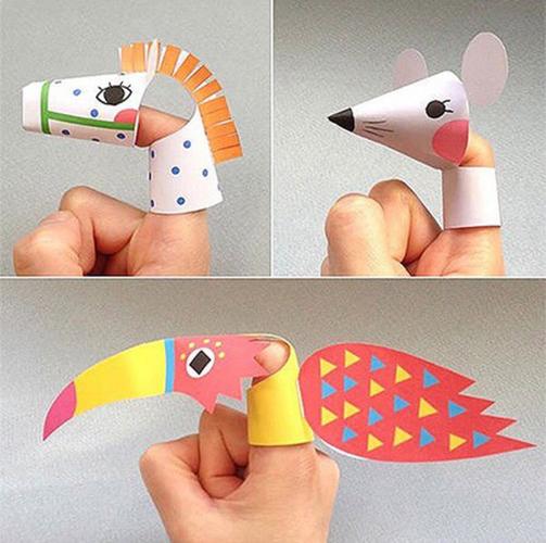 折纸手指卡通小动物手工diy制作教程