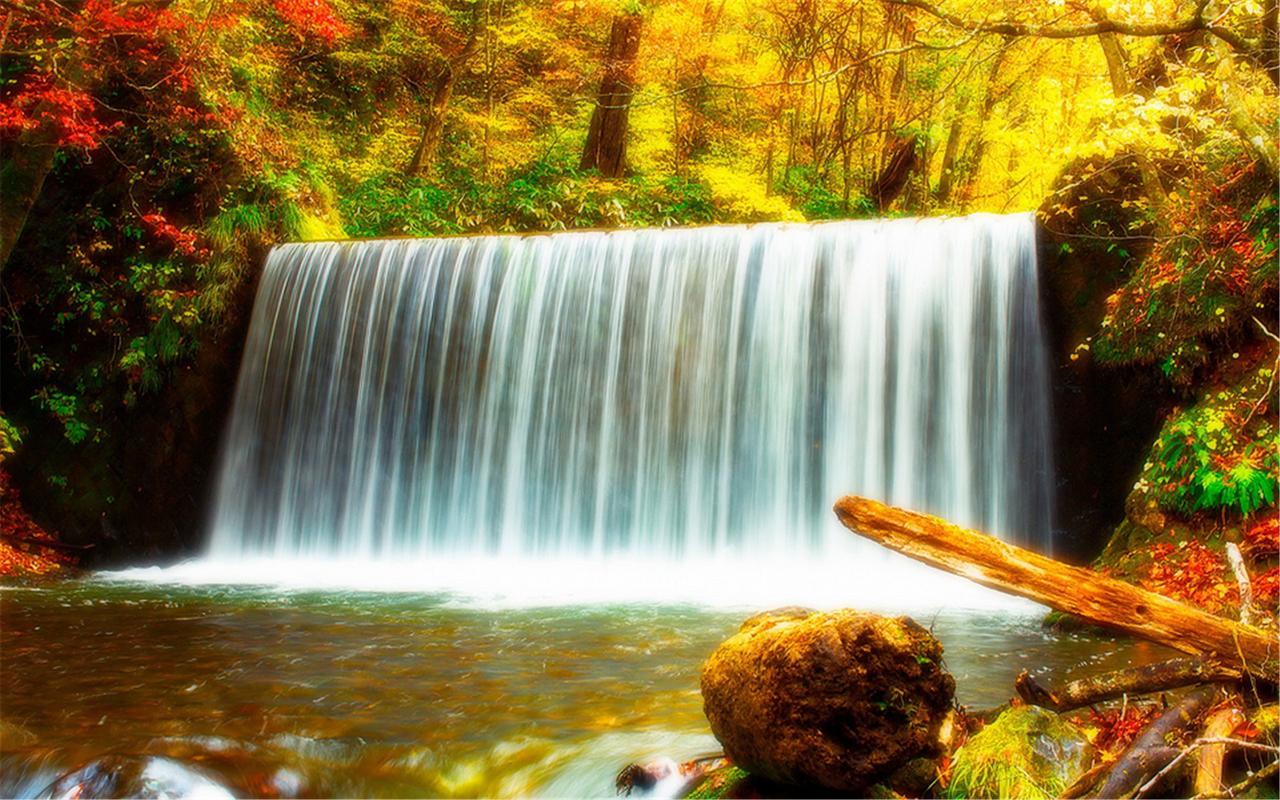 美丽壮观的瀑布风景自然图片桌面壁纸