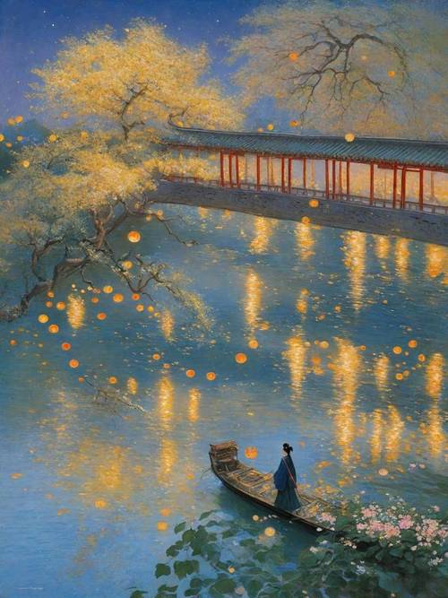 秋风在渭水河畔悄然兴起,万千落叶如诗如画地铺满了长安城的大街小巷