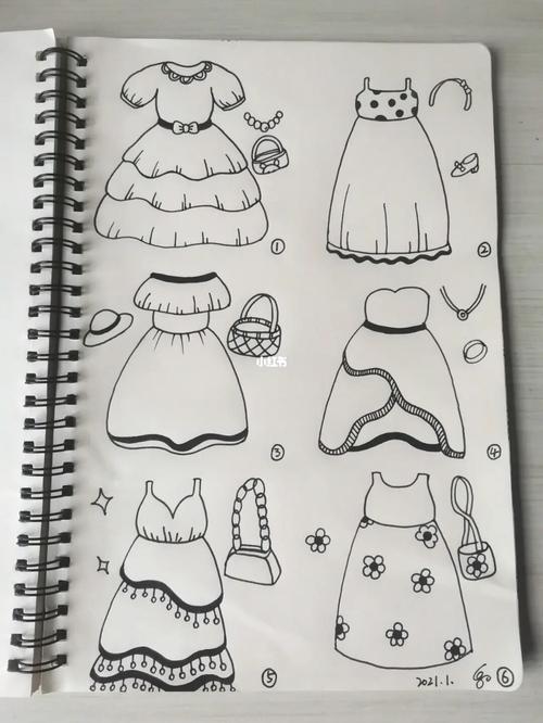 6种可爱的小裙子简笔画画法原创26