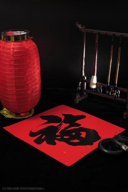 过年 春节 红色 民俗 中国风 节日 毛笔 中国元素 节日气氛 红灯笼