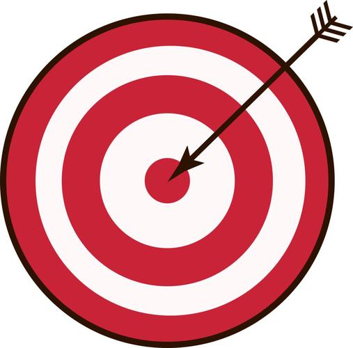 红黑卡通射中靶心的弓箭射箭背景图片
