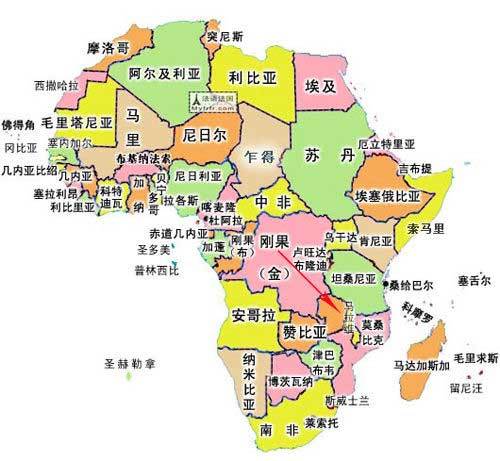 非洲国家有哪些及地图