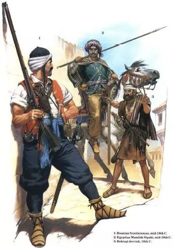 波斯尼亚的边区火枪手与埃及的马穆鲁克骑兵