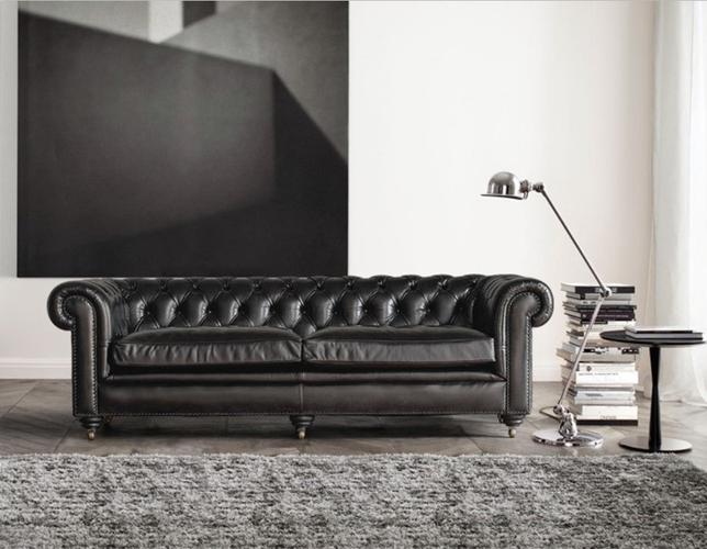保价618别墅高档欧式沙发新古典黑皮欧式皮沙发复古美式样板房别墅123
