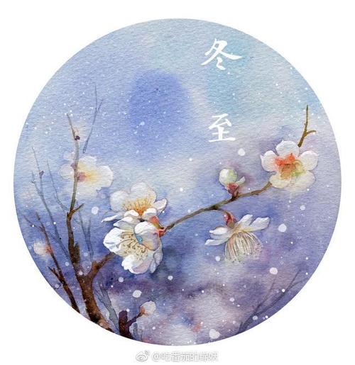 24节气水彩画作超美的中国风团扇构图羡慕种满鲜花院子的美女