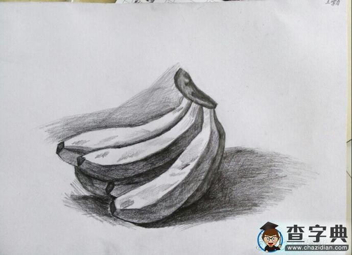 一串香蕉铅笔画,简单水果素描图片欣赏_铅笔画-查字典幼儿网儿童画
