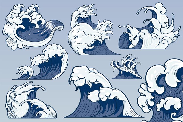 中国风古典复古雕花海浪
