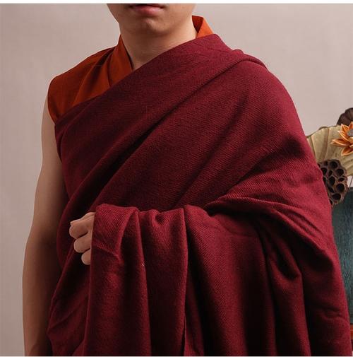 阁版僧服冬装 喇嘛僧服出家僧人藏传佛教藏式披肩羊绒披单活佛僧衣