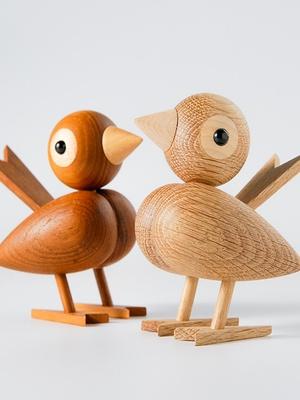 北欧风汽车车内玩具创意木制工艺品小摆件实木动物家居装饰品bj