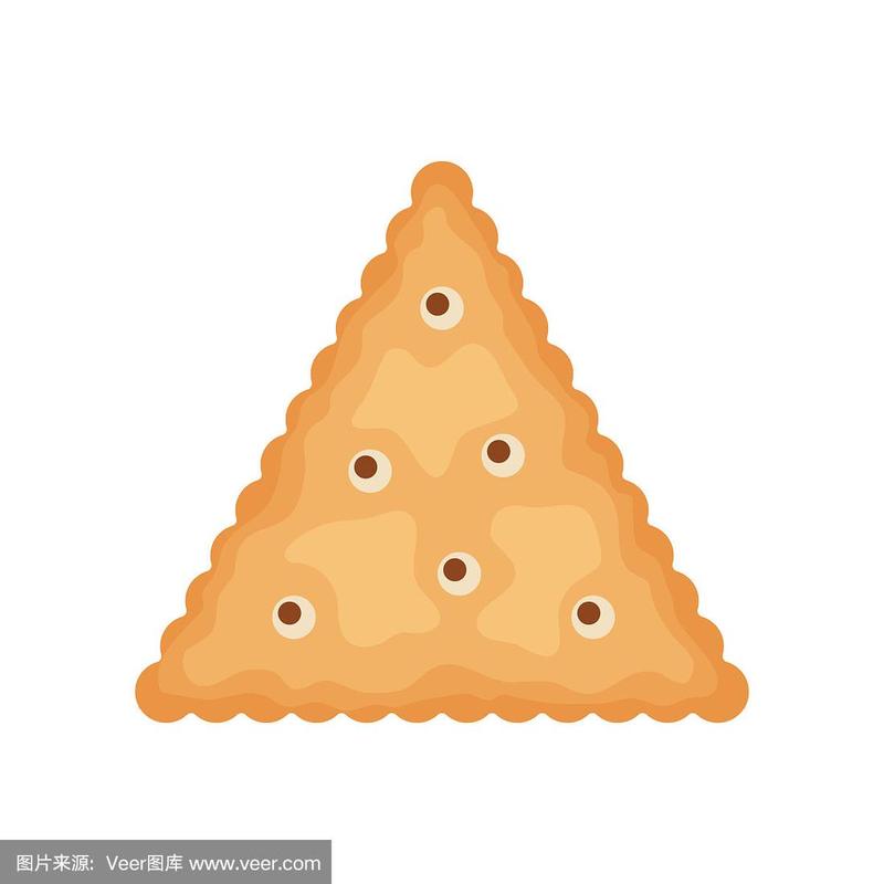 饼干片的三角形孤立在白色