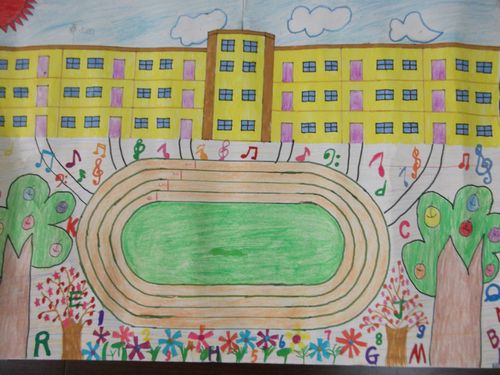 "我理想中的学校"绘画展示 - 金山小学201班 - 我们的快乐家园