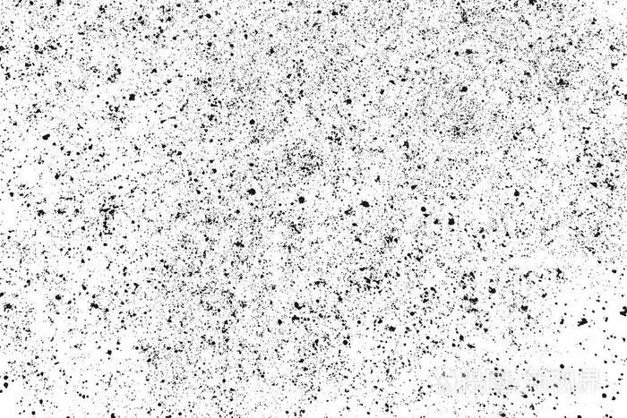 白色背景上的黑色颗粒状纹理灰尘覆盖深色噪音颗粒矢量设计元素插图