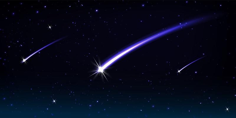紫色唯美神秘星空夜空流星雨繁星星星展板背景