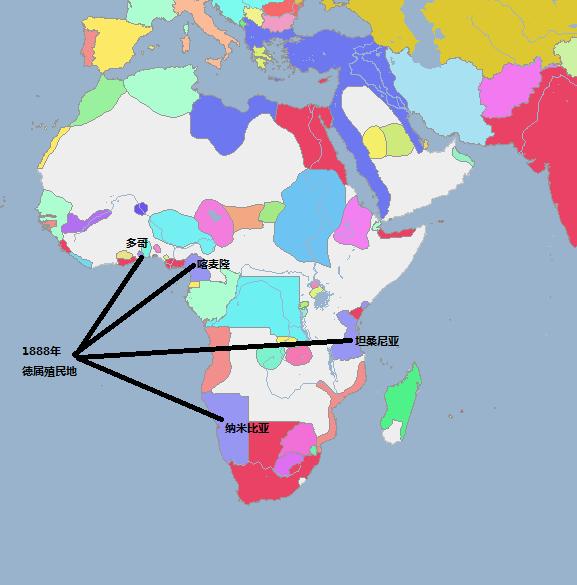 1888年德国在非洲的殖民地