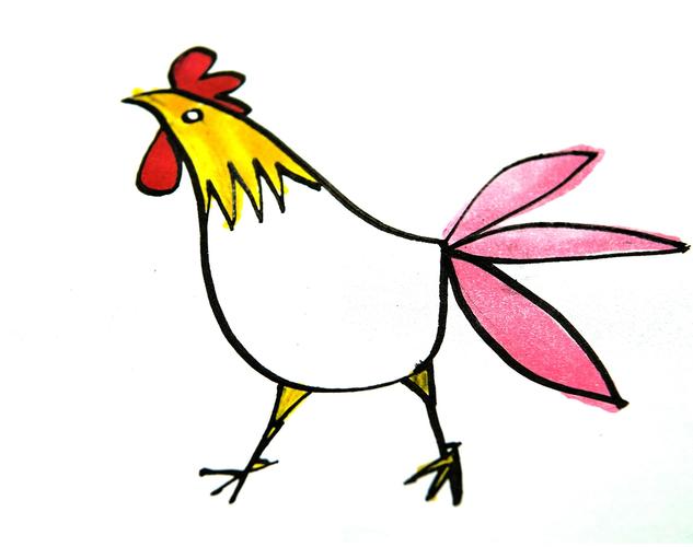 物简笔画总结:看了怎么画鸡的儿童简笔画画法.小朋友们一起学习吧!