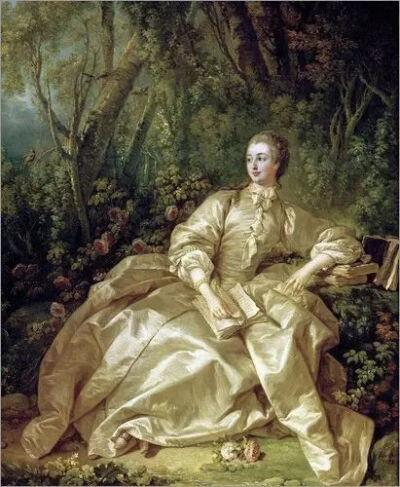 蓬巴杜夫人在花园中/布歇/1758年