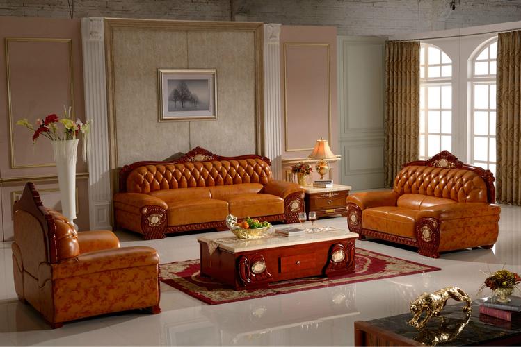 别墅会所高档欧式真皮沙发,欧式沙发客厅组合家具批发厂家直销