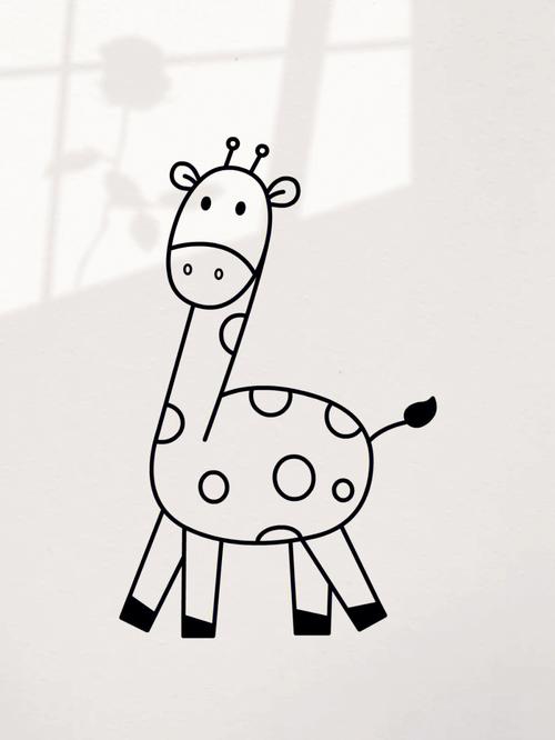 长颈鹿怎么画用数字轻松画出长颈鹿简笔画