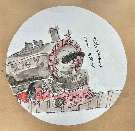 技能目标:学习运用线描的方式绘画蒸汽火车的局部造型,用水彩灰色表达