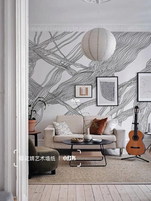 现代简约艺术线条背景墙 | 抽象壁纸壁画