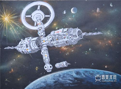 一等奖儿童科幻画《未来空间站》--简笔画大全