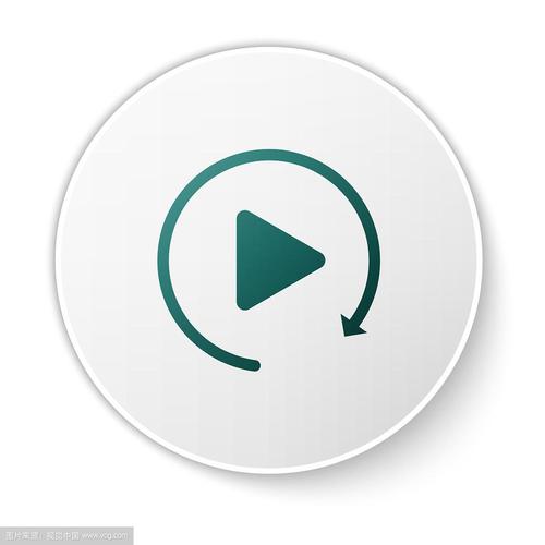 绿色的视频播放按钮,像简单的回放图标