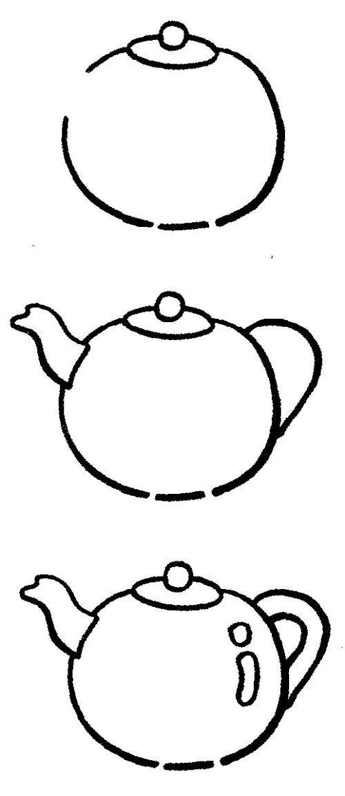 茶壶简笔画图片步骤教程