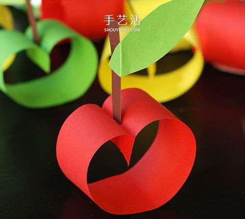 幼儿园手工苹果的做法简单卡纸制作小苹果