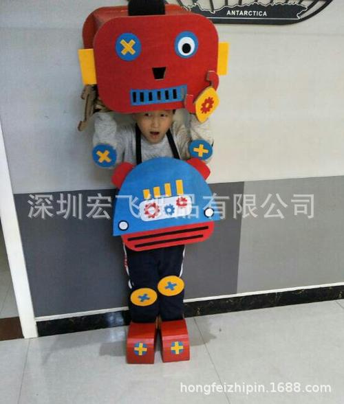 可穿戴纸箱机器人纸板玩具衣服 幼儿园手工作业材料 手工制作促销
