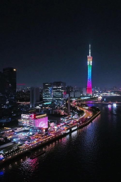 创意建筑更是广州城市新名片,美食地标和夜经济的示范区绝美江边夜景