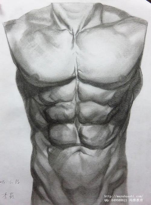 素描男肌肉