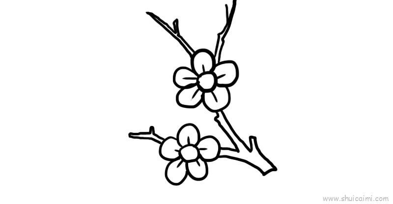 梅花树枝儿童画怎么画 梅花树枝简笔画简单又好看