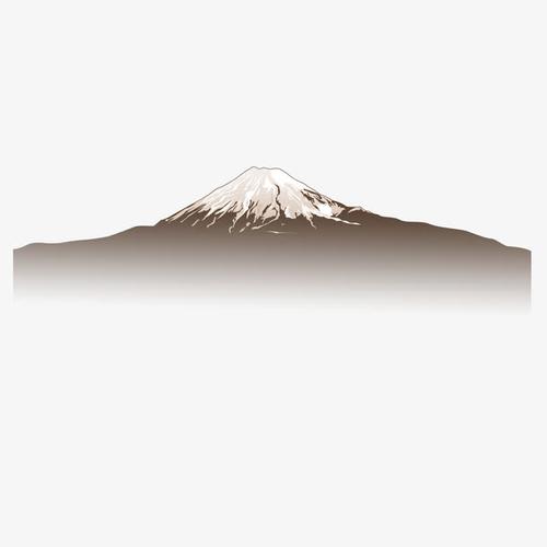 黑白色日本富士山