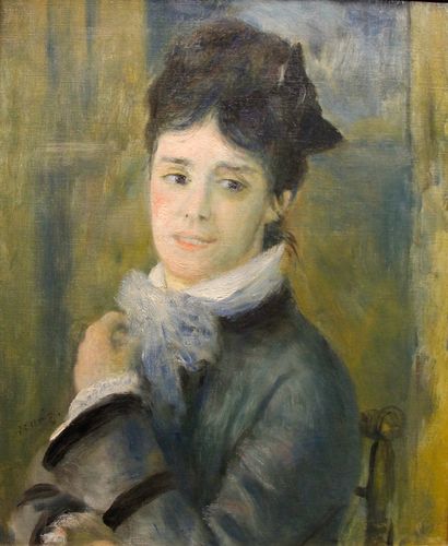 1872 (renoir) portrait of madame claude monet 莫奈夫人画像