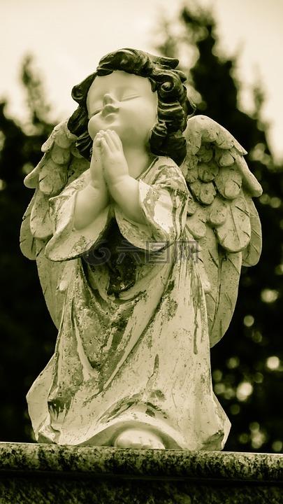 天使,祈祷,宗教