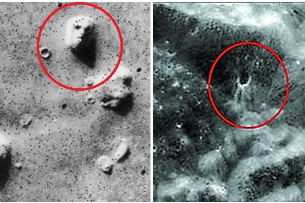 在美国公布的火星和月球照片上,惊现"人脸"和"机械蜘蛛"