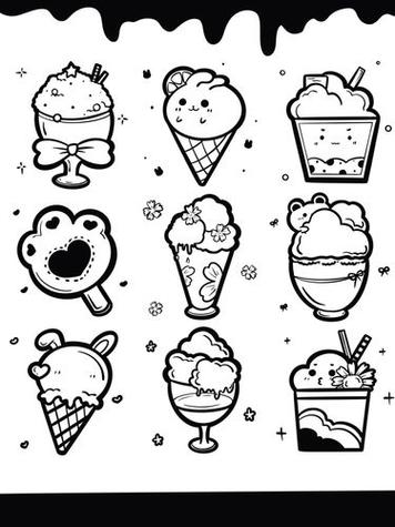 100种冰淇淋简笔画怎么画冰淇淋简笔画