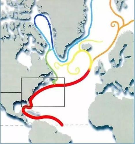 墨西哥湾流是全球最为壮观的北大西洋暖流.