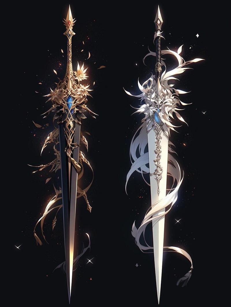 玄幻武器——阴阳双剑. 几组双剑提供给大家做素材