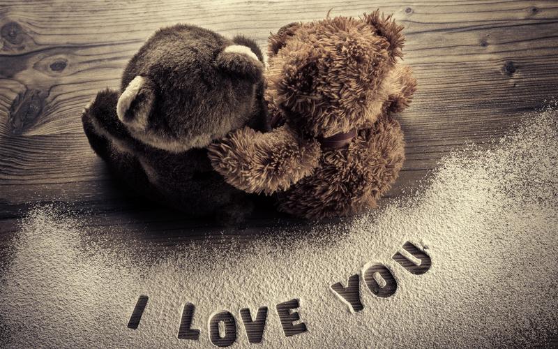 我爱你,泰迪熊,浪漫 壁纸
