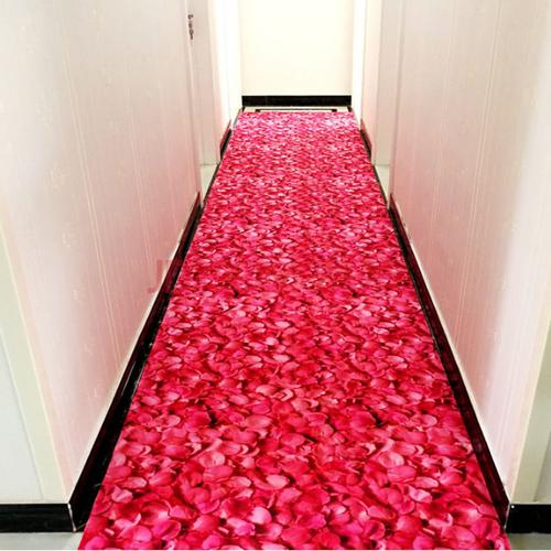 3d印花地垫走廊过道满铺防滑玄关进门厨房卫浴地垫 玫瑰花瓣3d 40*