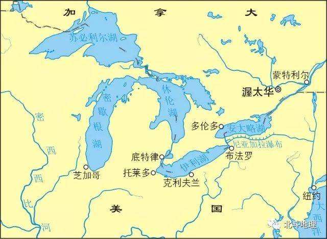 五大湖区:世界上最大的淡水湖群五大湖区位于美国与加拿大交界地带