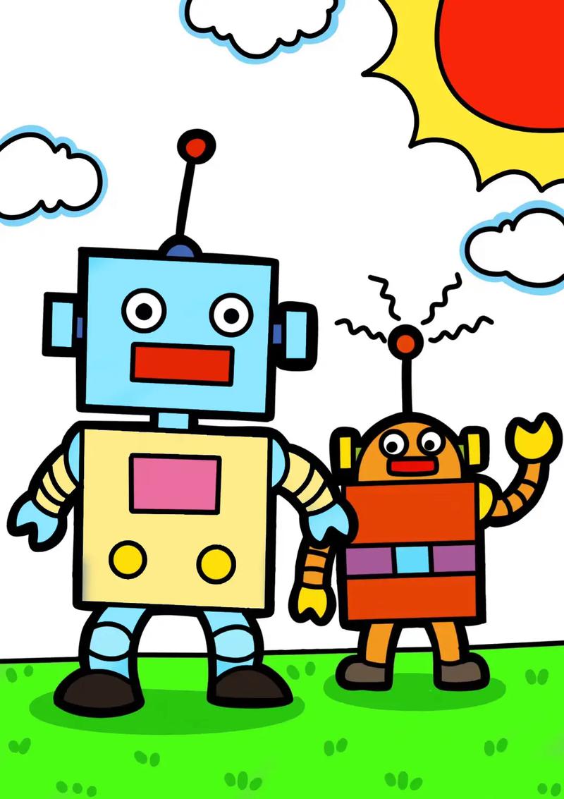 机器人创意画儿童简笔画教程,未来 - 抖音